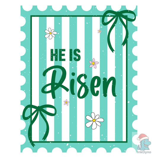 He is Risen Postage Stamp Christian - DTF Transfer