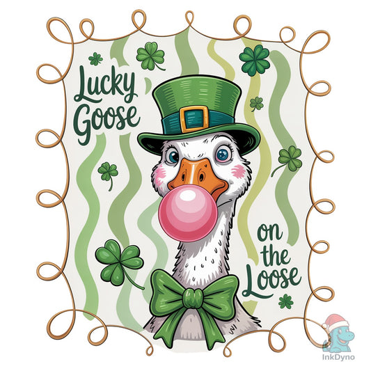 Retro St Patrick's Day Cute Goose - DTF Transfer