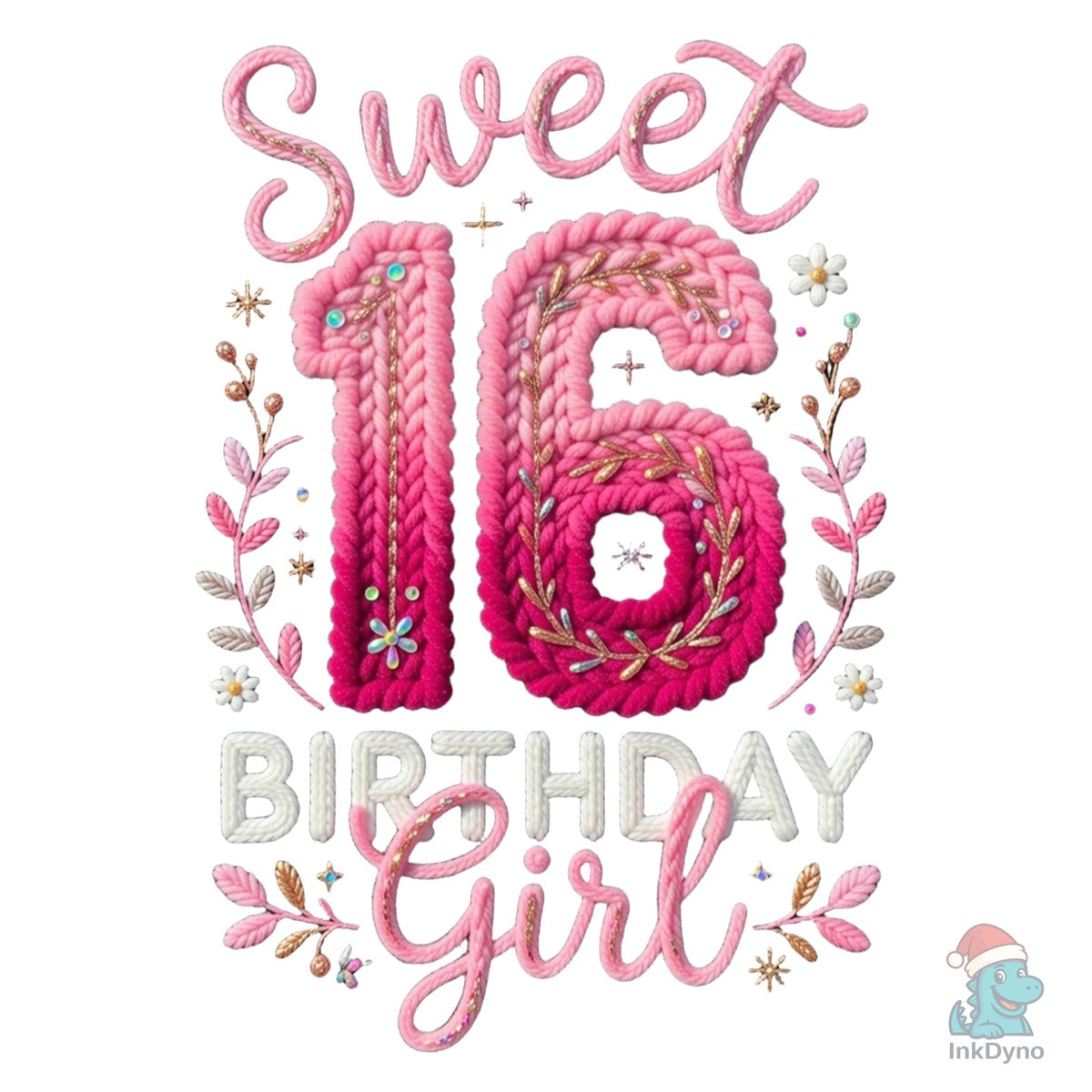 Birthday Girl Faux Yarn Floral Shirt