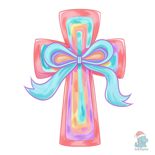 Cross Easter Pink Brushstroke - DTF Transfer