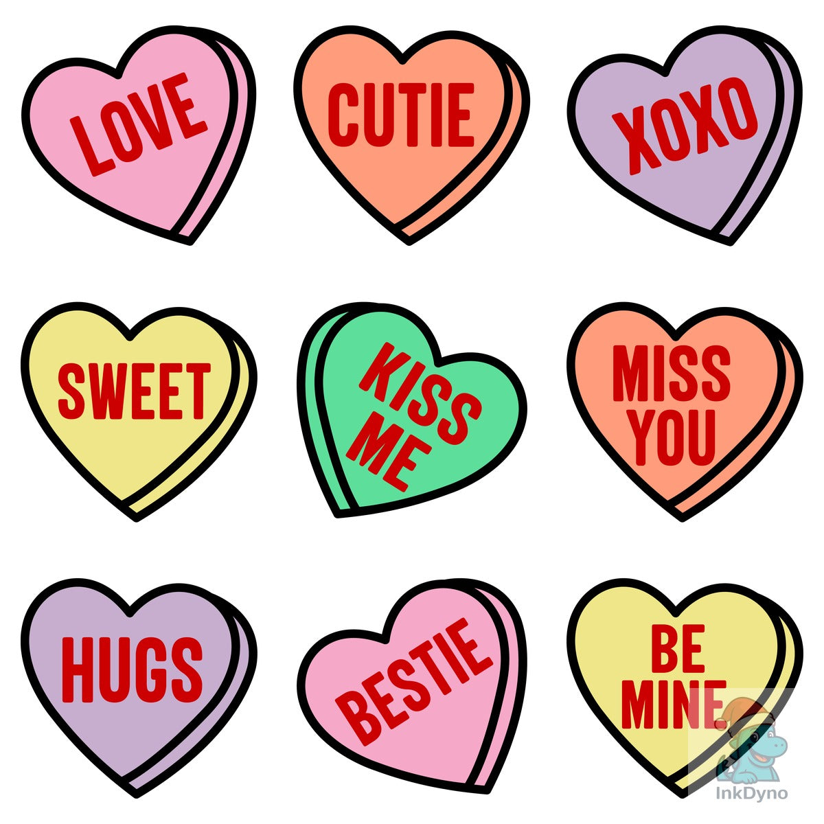 Retro Valentines Candy Hearts