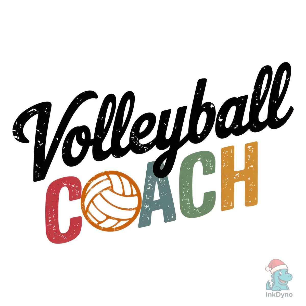 Retro Volleyball Coach Mascot