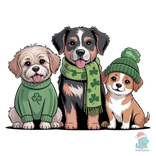 St Patrick's Day Dogs Shamrock Dog - DTF Transfer