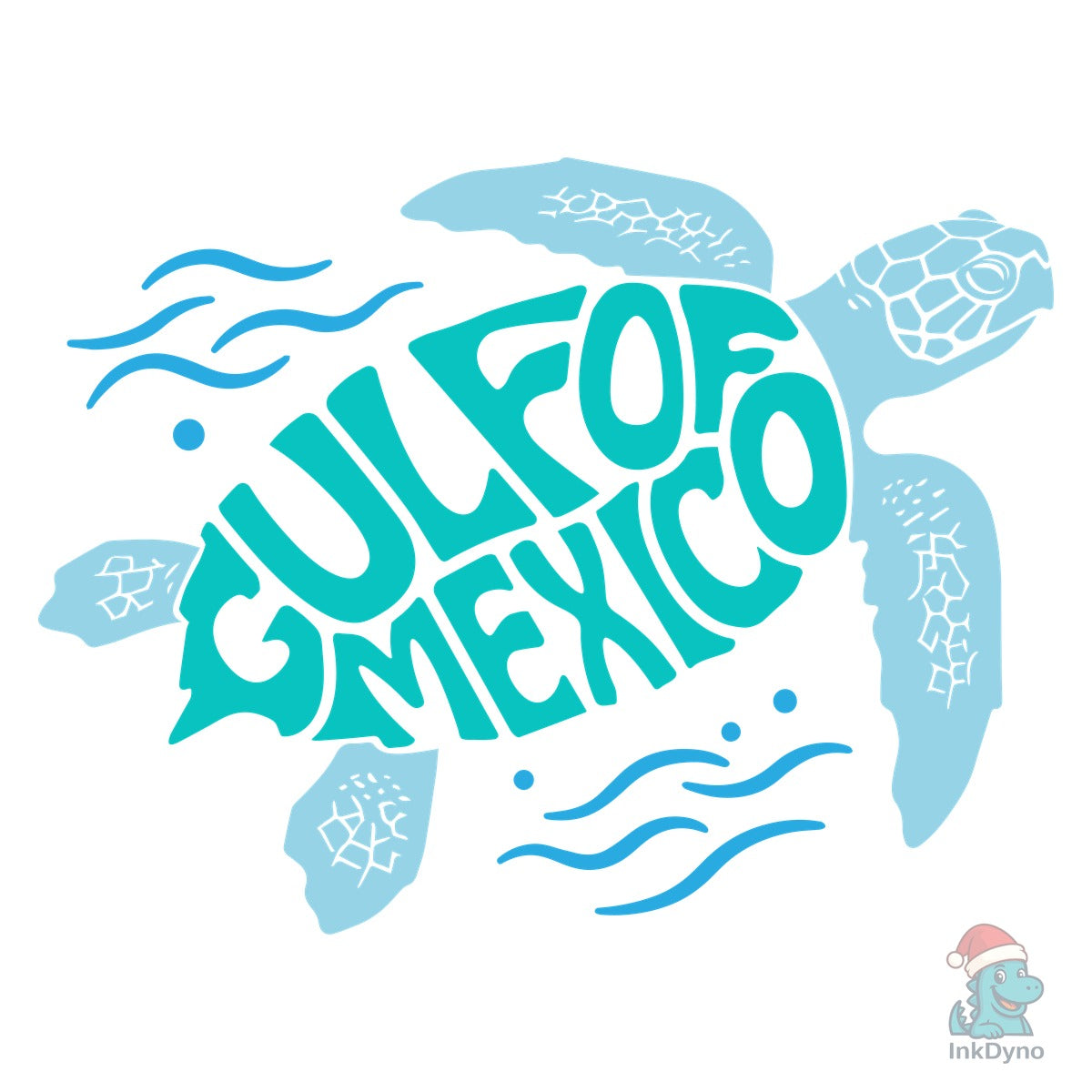 Gulf of Mexico Word Art Turtle