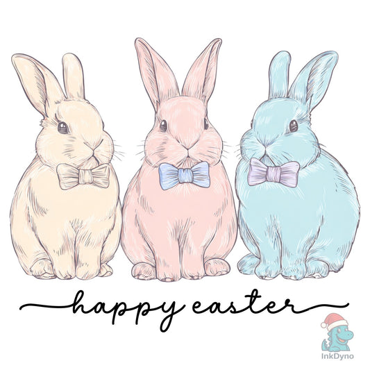 Happy Easter Coquette Bow Bunny - DTF Transfer