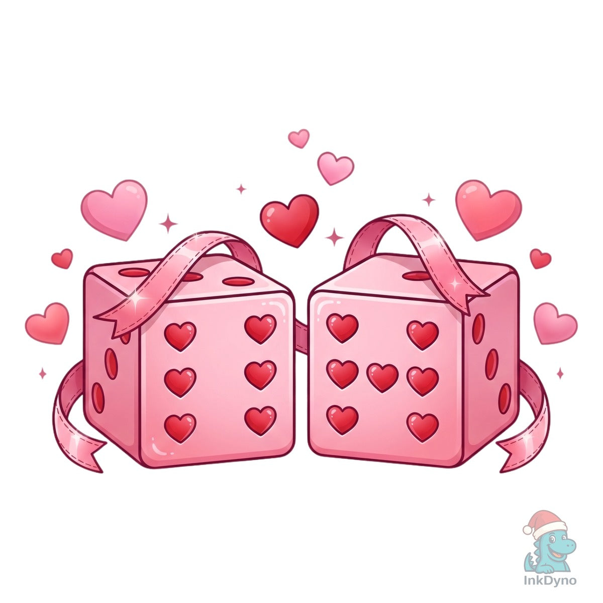 6 7 Hearts Dice Valentine Day Tshirt Design