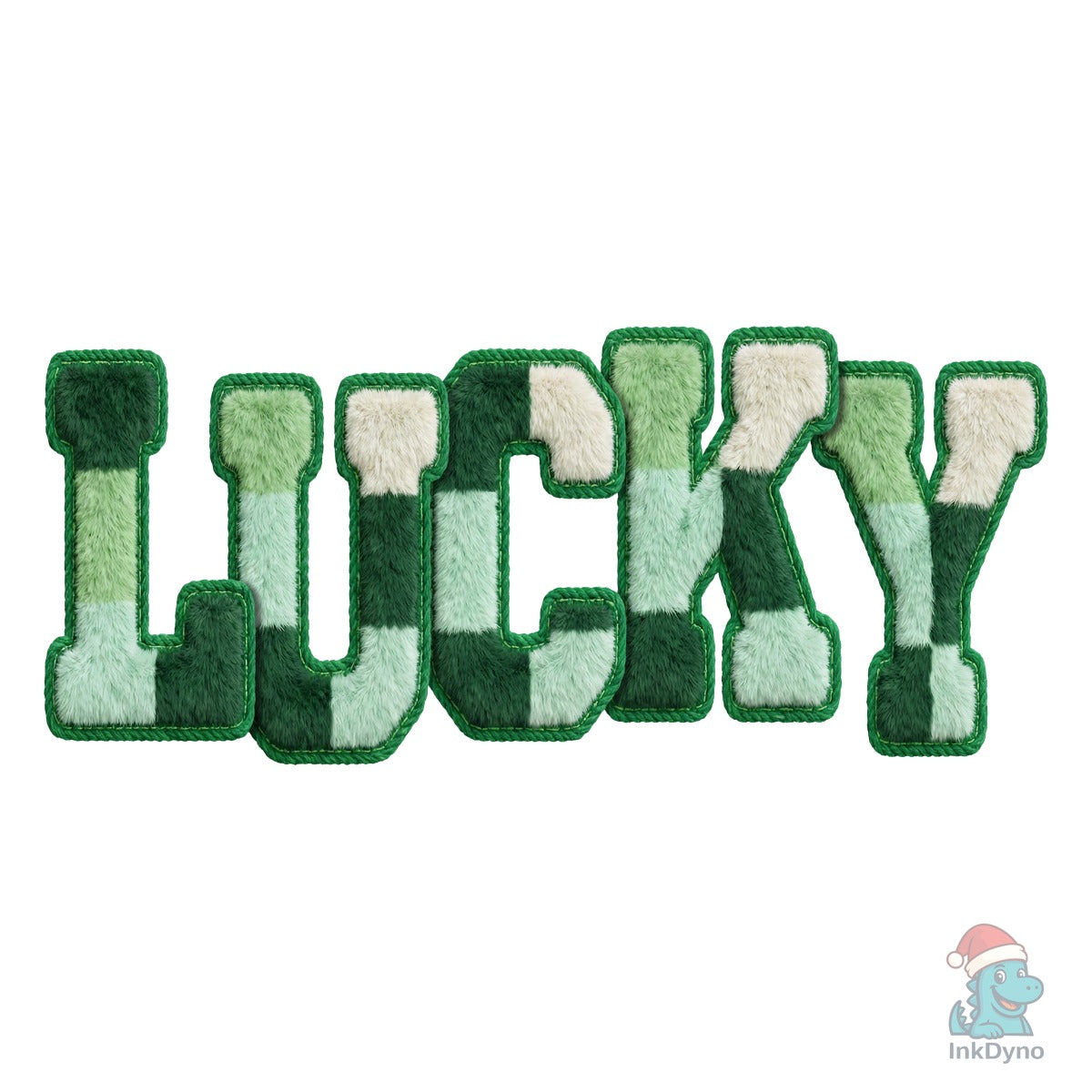 Lucky Plush Yarn Typography Green