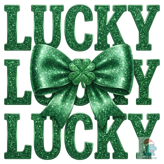 Lucky St Patrick's Day Green Glitter - DTF Transfer