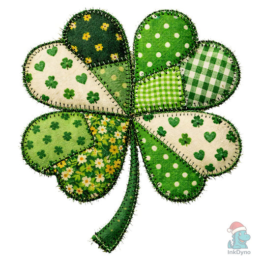 Patchwork Shamrock St Patrick - DTF Transfer