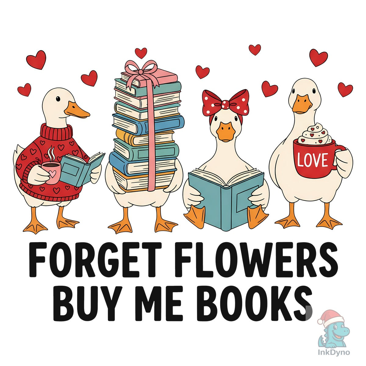 Cute Duck Book Lover Valentine