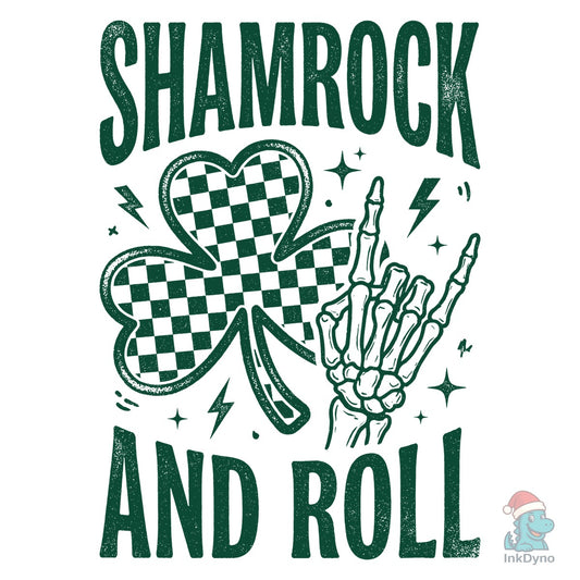 Shamrock & Roll Skeleton Hand - DTF Transfer