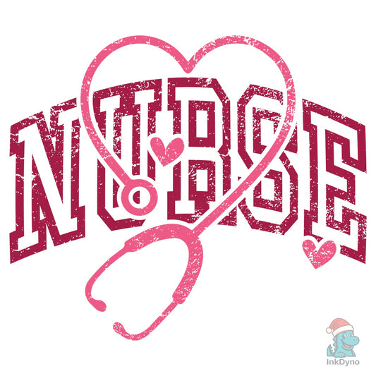 Valentines Nurse Stethoscope Heart - DTF Transfer