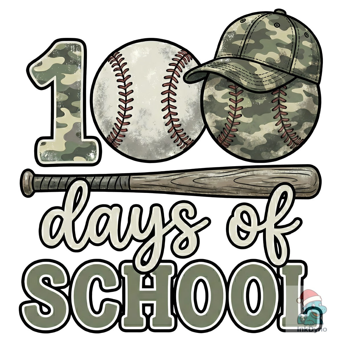 100 Days of School Camo Baseball