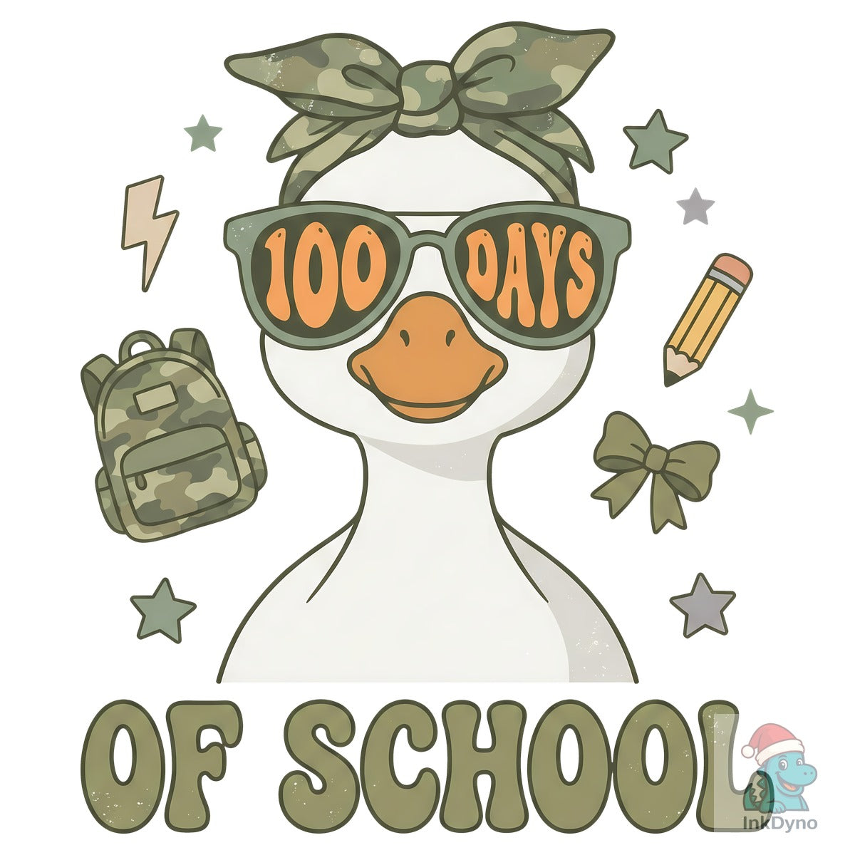 100 Days of School Camo Goose Girl