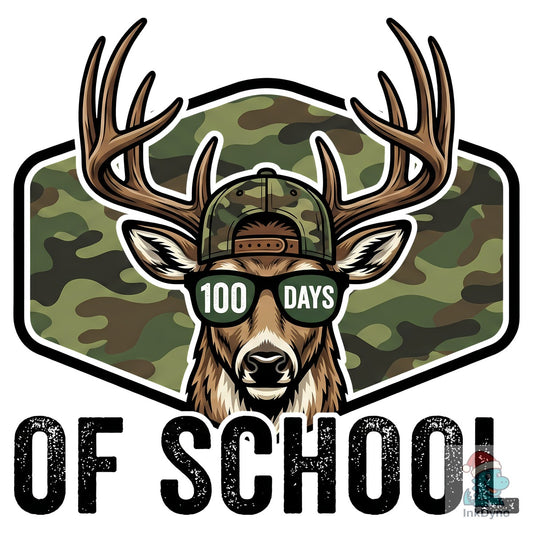100 Days of School Deer Camo Hunting - DTF Transfer