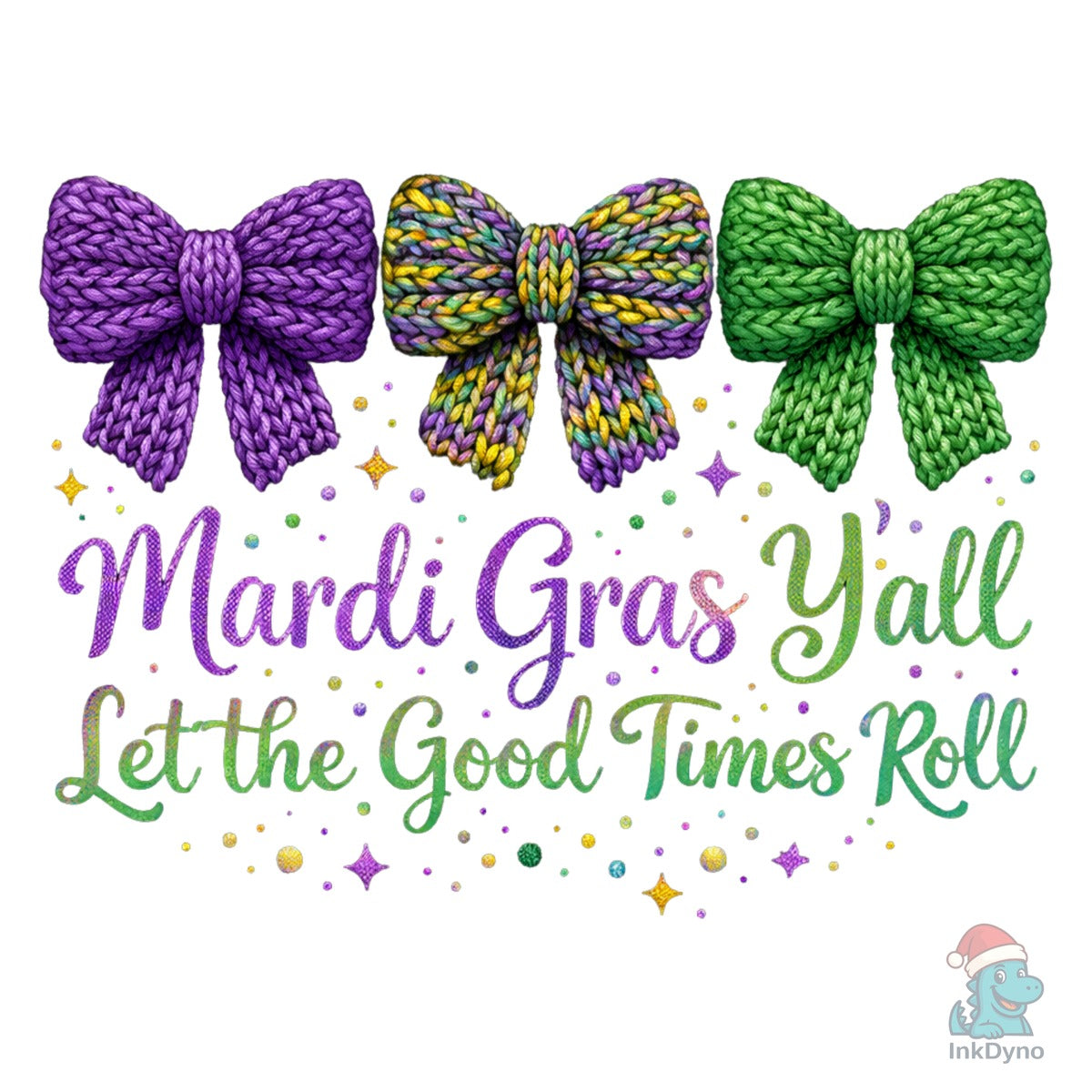 Faux Yarn Mardi Gras Glitter Knit