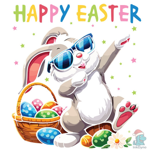 Funny Dabbing Bunny Rabbit Happy Easter - DTF Transfer