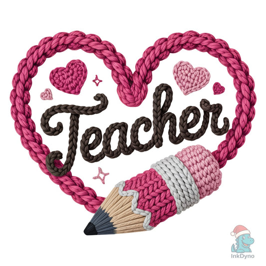Pencils Heart Teacher Love - DTF Transfer