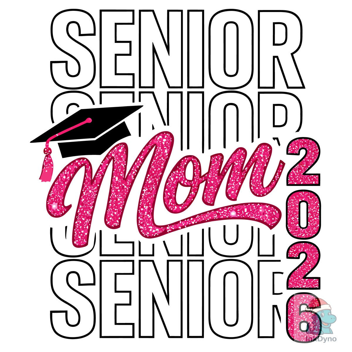 Senior Mom Pink Glitter 2026