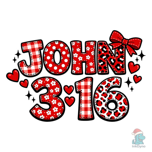 Christian Valentine John 3:16 - DTF Transfer