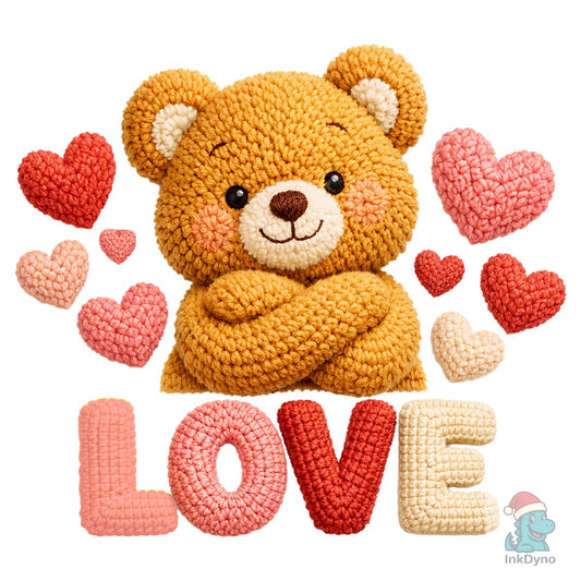 Yarn Crochet Cartoon Love - DTF Transfer