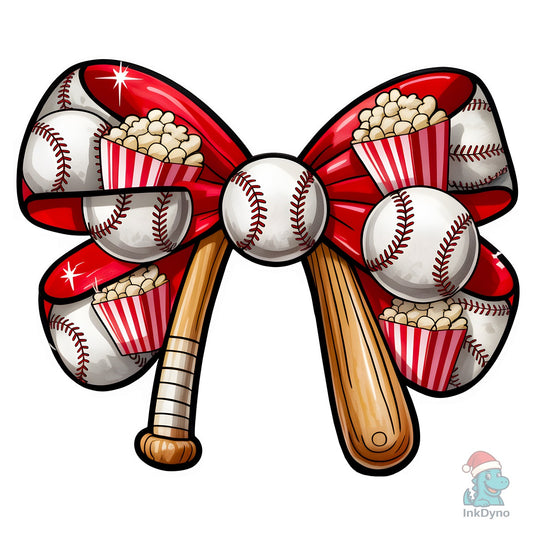 Baseball Coquette Bow Baseball - DTF Transfer