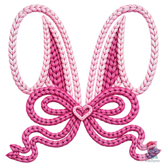 Faux Crochet Easter Bunny Bow - DTF Transfer