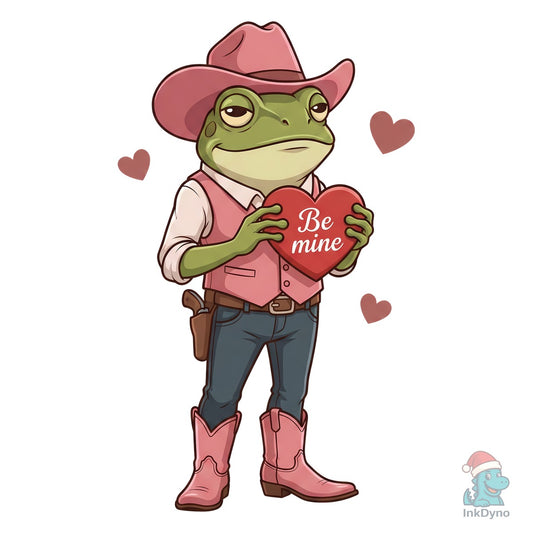 Cute Cowboy Frog Valentine's Day - DTF Transfer