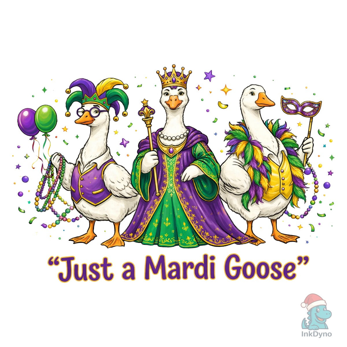 Mardi Gras Goose Coquette Bow Fleur