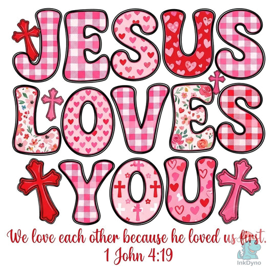 Two Sides Love Like Jesus Valentine - DTF Transfer