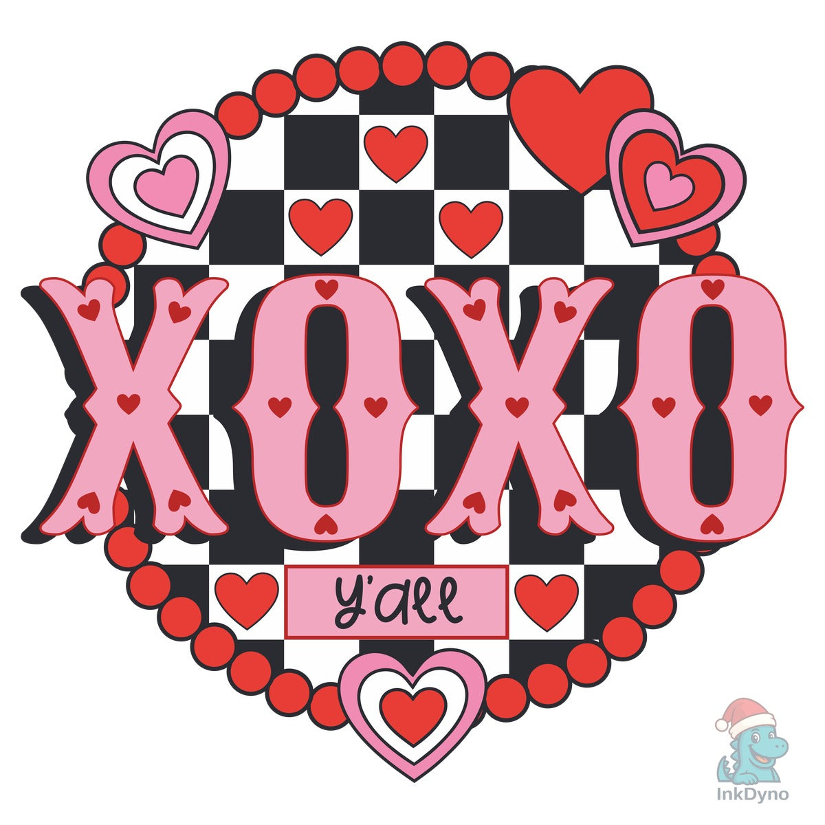 Valentine Love XO Checker Heart
