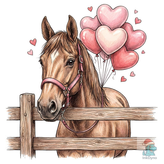 Cute Valentine Horse - DTF Transfer