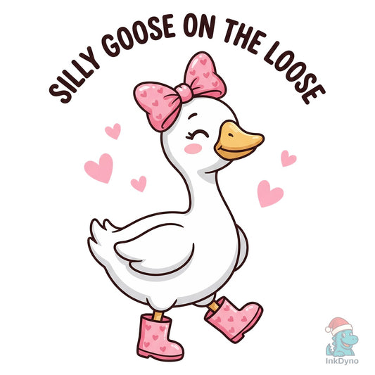 Silly Goose on the Loose Valentine Goose - DTF Transfer
