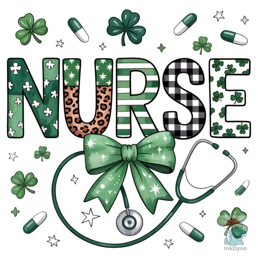 St Patrick's Day Nurse Shamrock - DTF Transfer