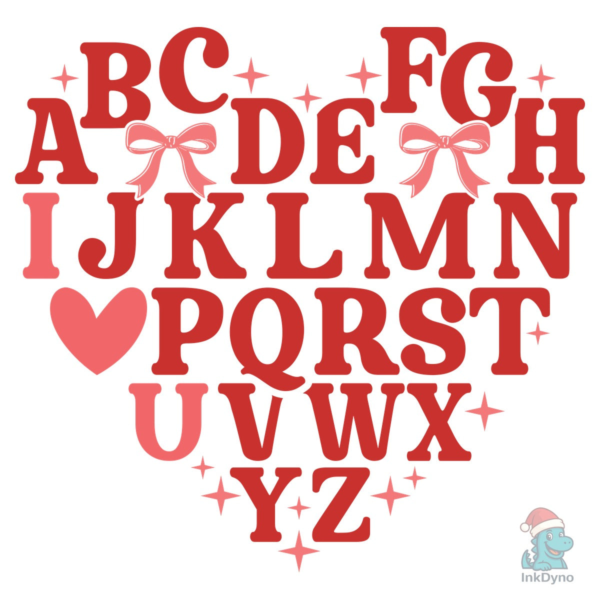 Teacher Alphabet Valentine Bow