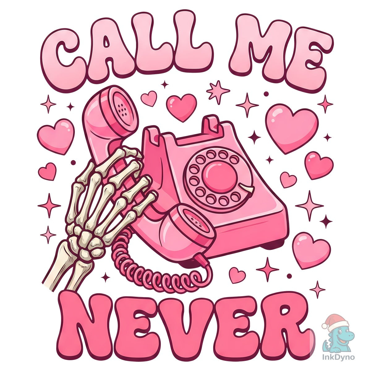 Pink Retro Phone Anti-Valentine Design