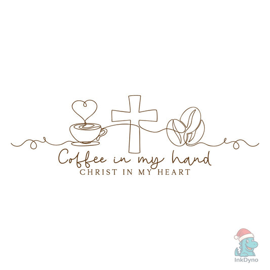 Christian Coffee Quote Single Line Art - DTF Transfer