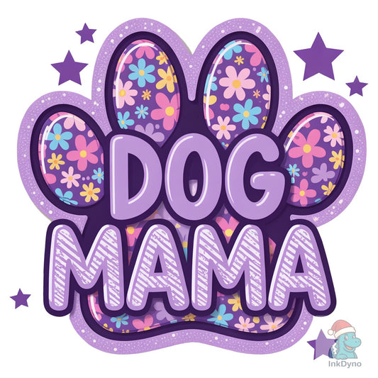 Dog Mama Preppy Dog Mom Flower - DTF Transfer