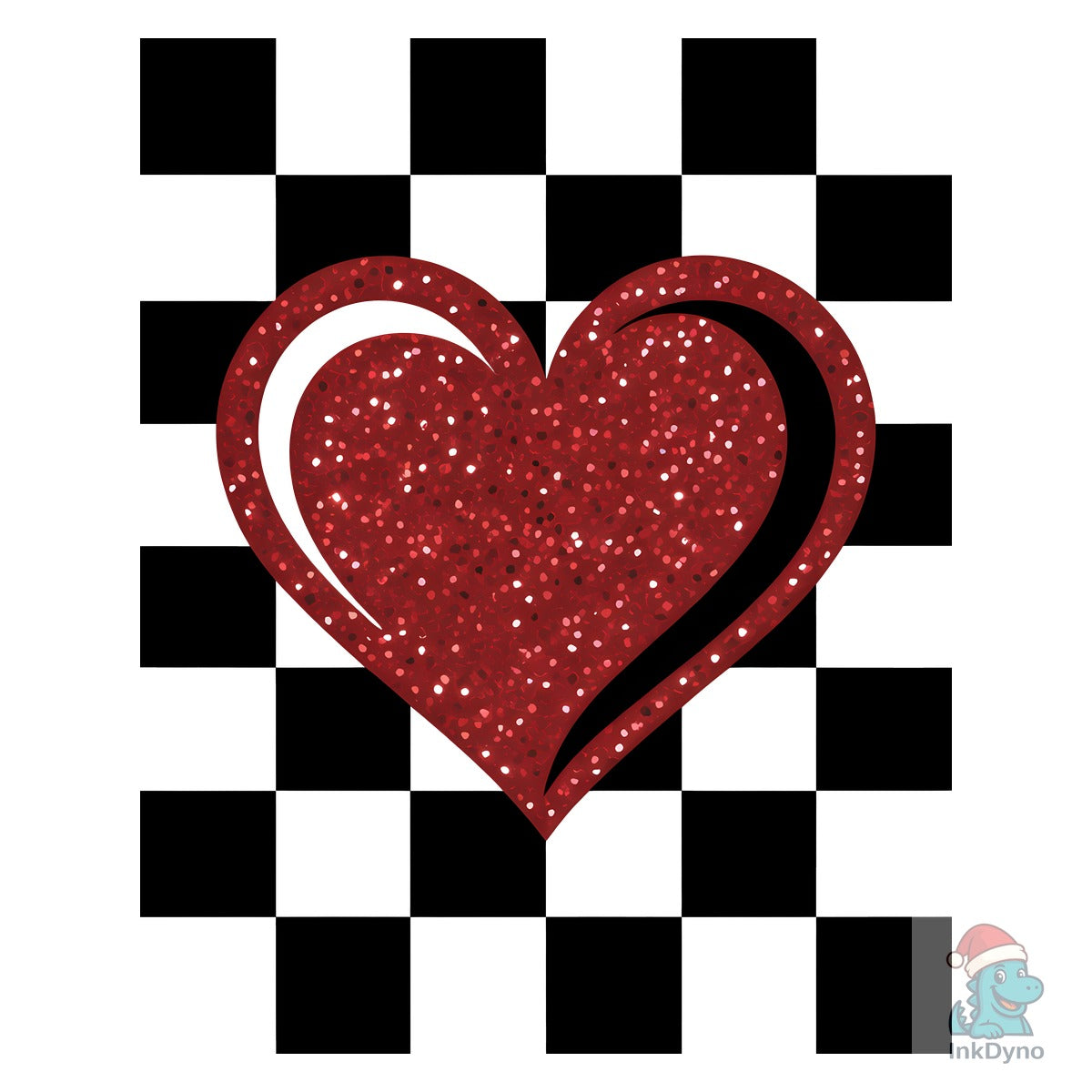 Retro Checkered Heart Valentines