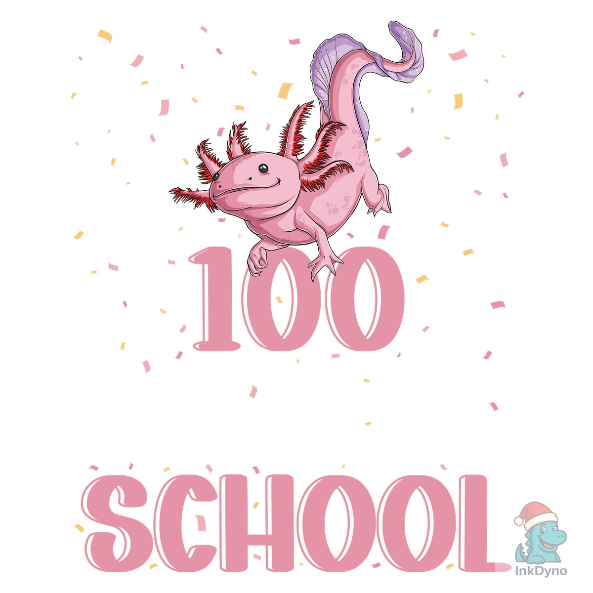 Cute Pink Axolotl 100 Days of School