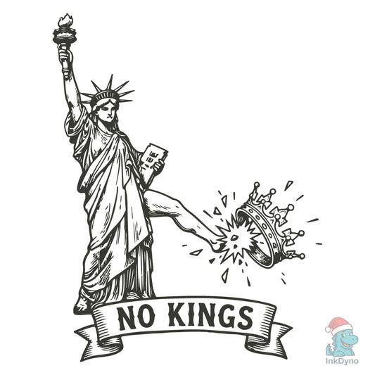No Kings Lady Liberty Kicks Crown - DTF Transfer