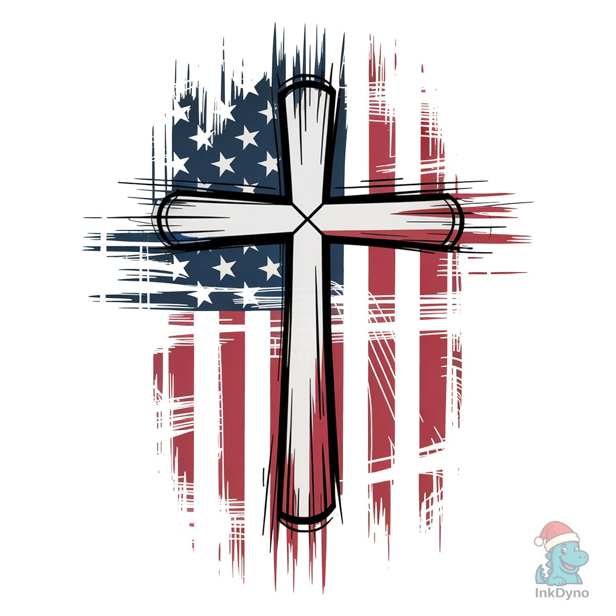 Cross with USA Flag Christian Cross