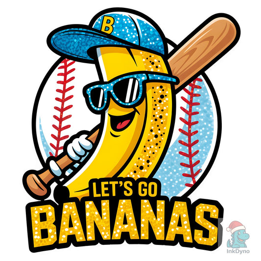 Let's Go Bananas Baseball - DTF Transfer
