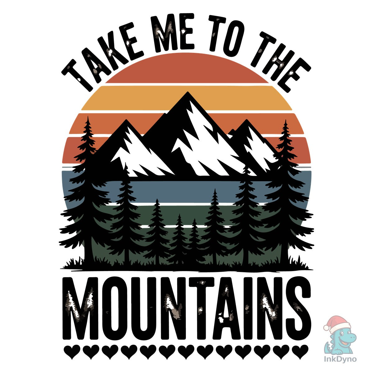 Retro Mountain Sunset Hiking Graphic Tee