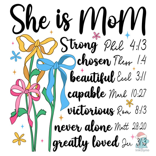 She is Mom Bible Verse - DTF Transfer