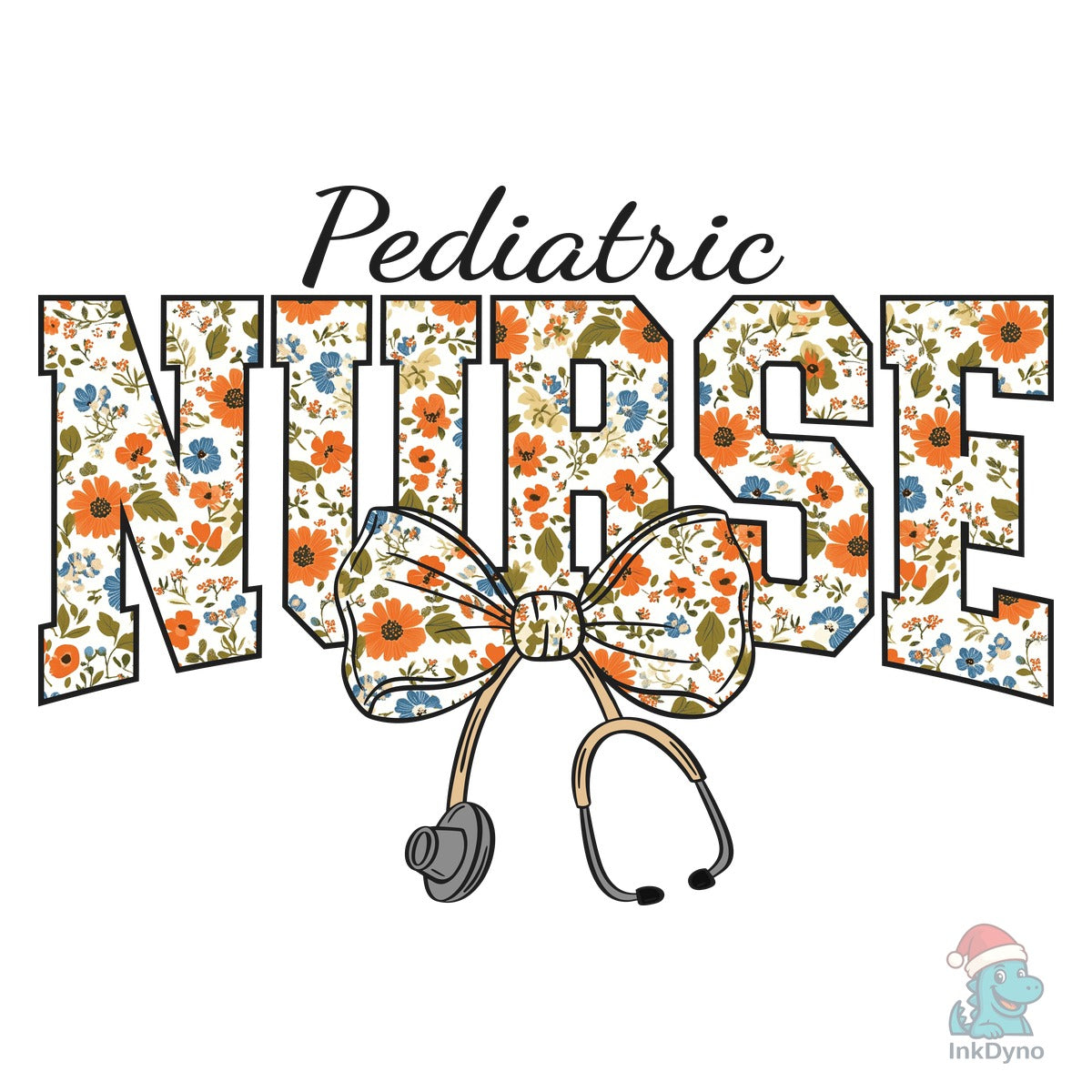 Pediatric Nurse Coquette Bow Floral Peds