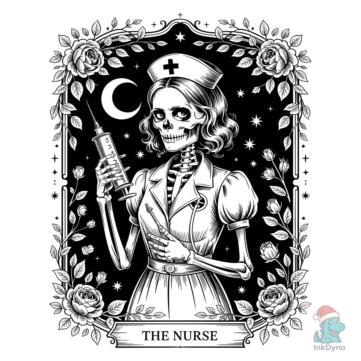 The Nurse Skeleton Tarot Card