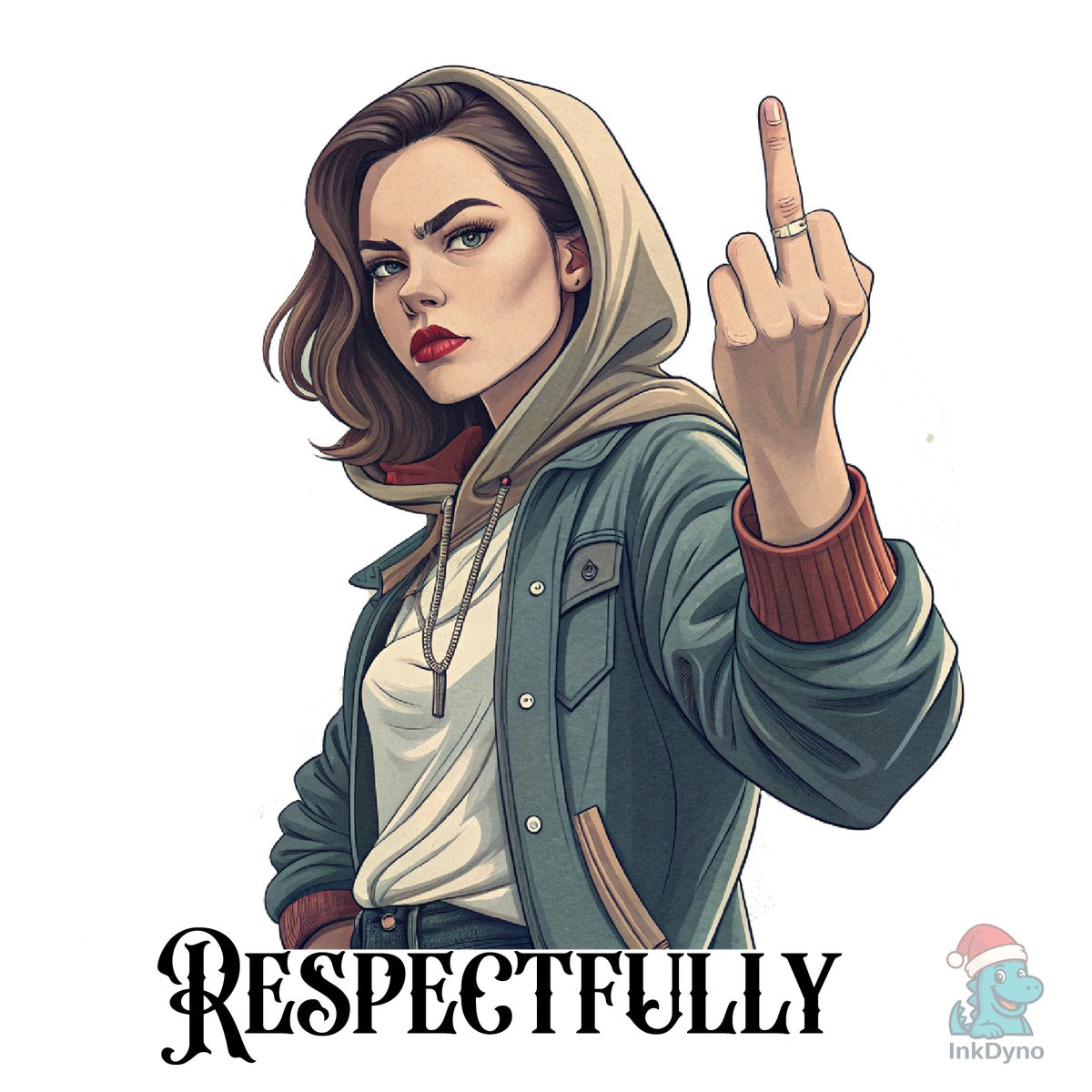 Respectfully Middle Finger Old Lady