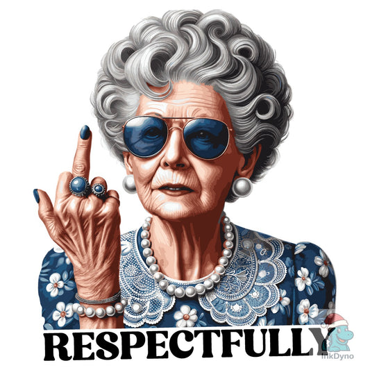 Respectfully Middle Finger Retro - DTF Transfer