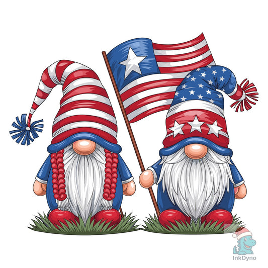 Patriotic Gnome Duo - DTF Transfer